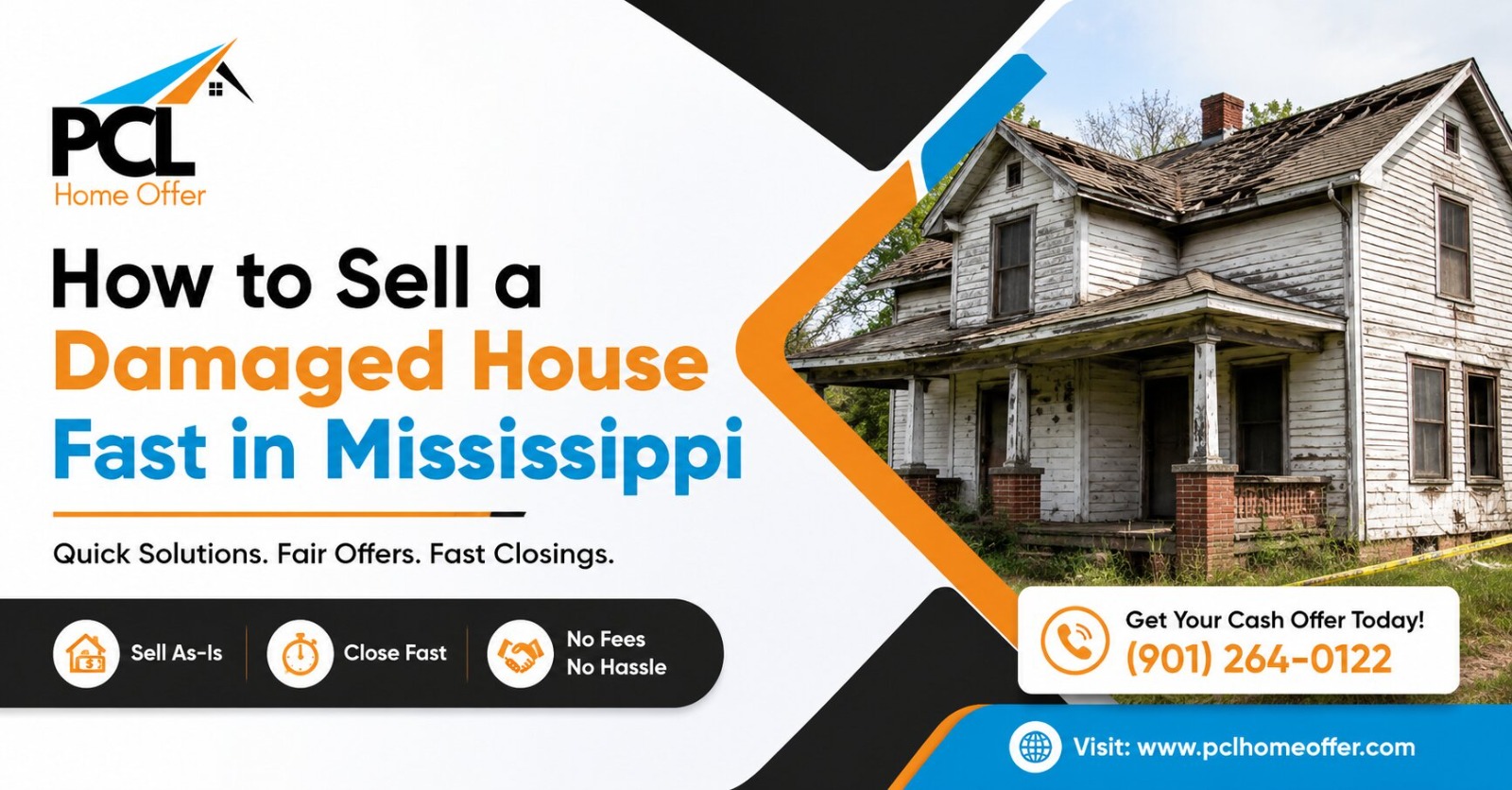 sell damaged house Mississippi